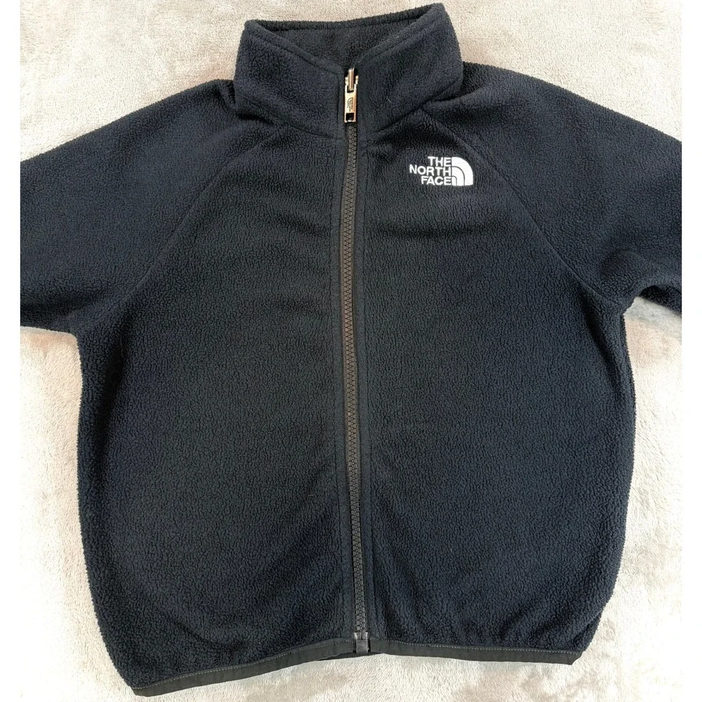 The North Face Boys Glacier Fleece Jacket Full Zip Black XS 6